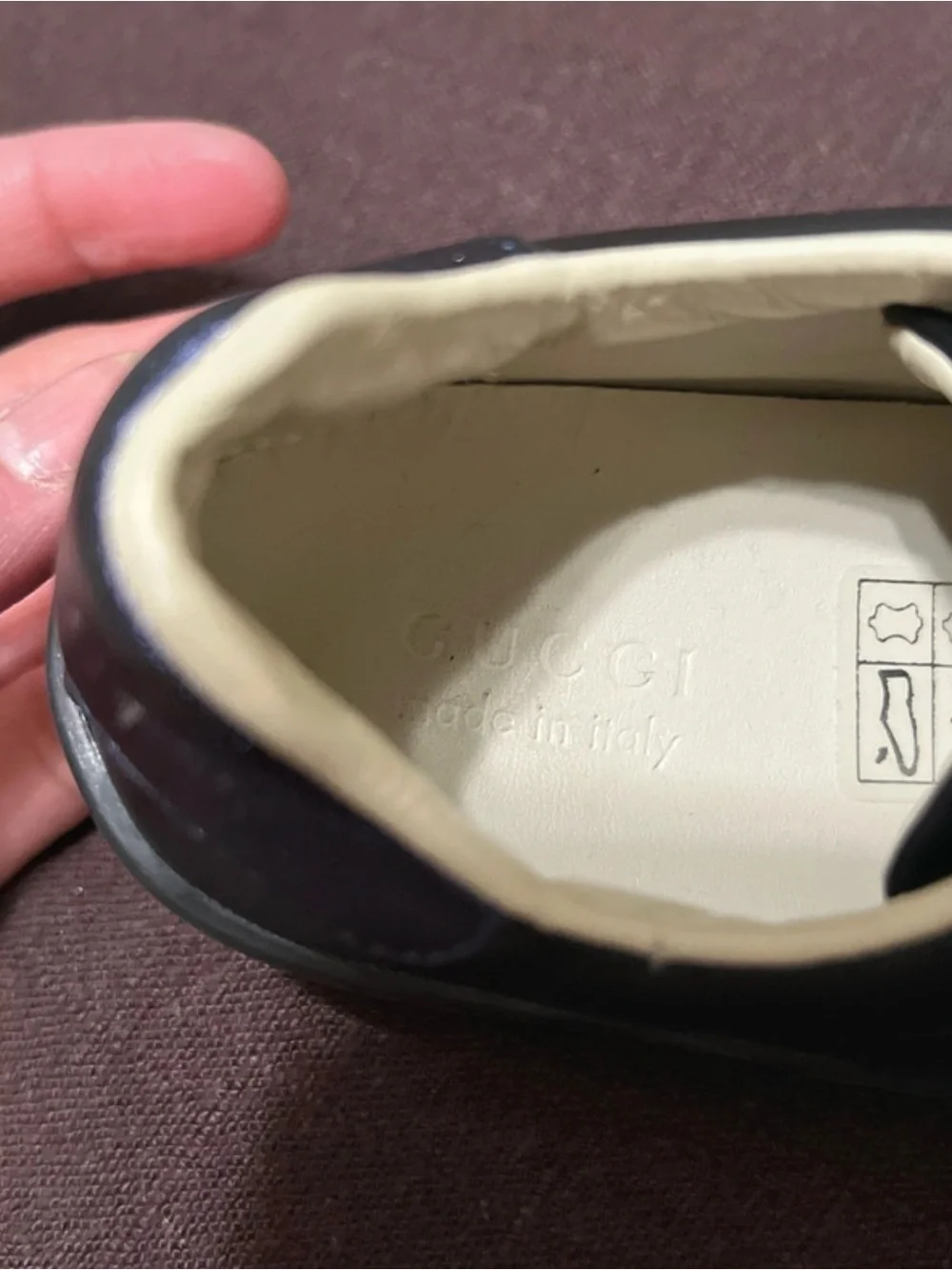 Gucci Kids Black Leather Velcro Dress Shoes